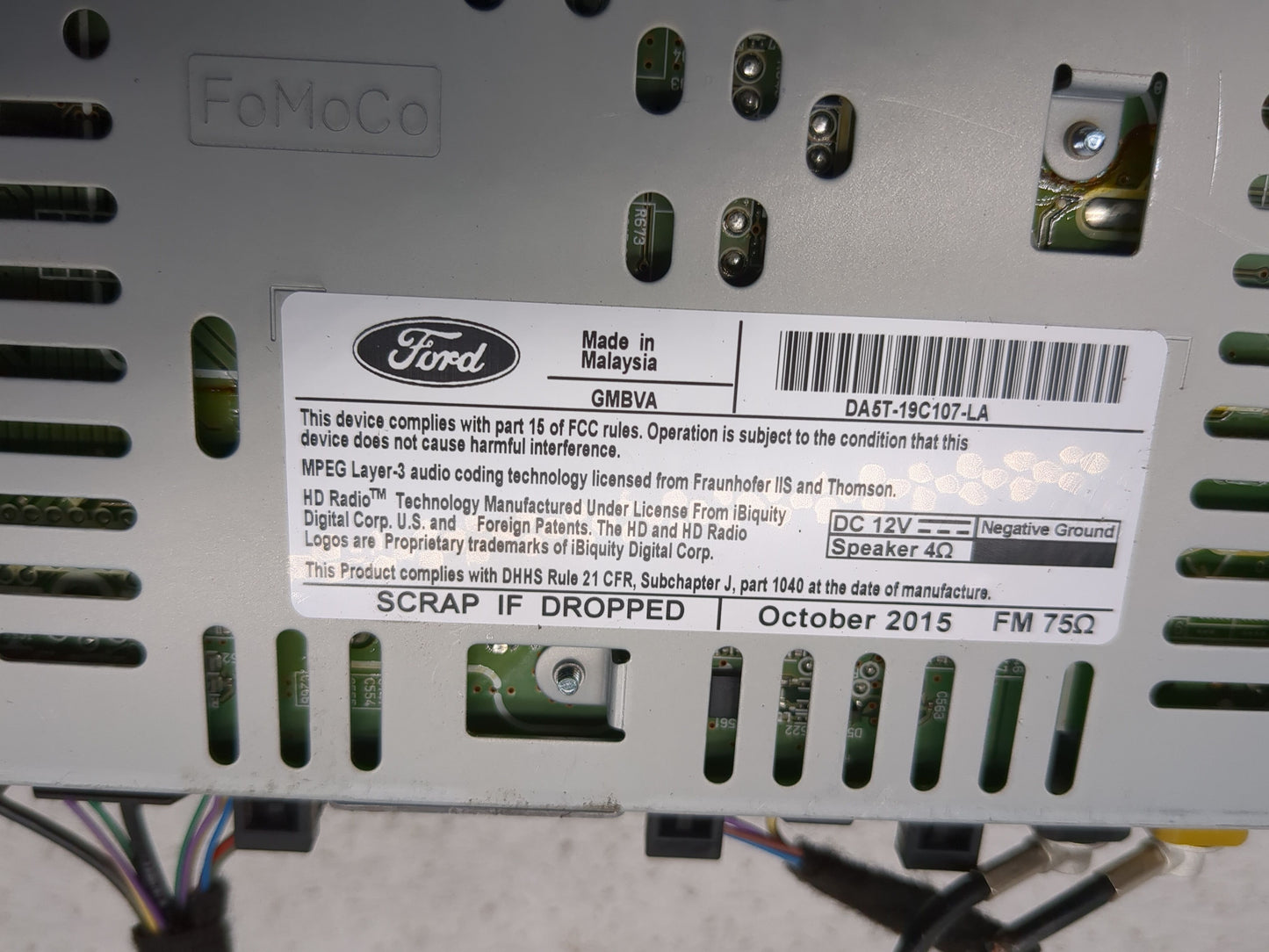 2013-2015 Lincoln Mks Radio AM FM Cd Player Receiver Replacement P/N:DA5T-19C107-LA Fits Fits 2013 2014 2015 OEM Used Auto P