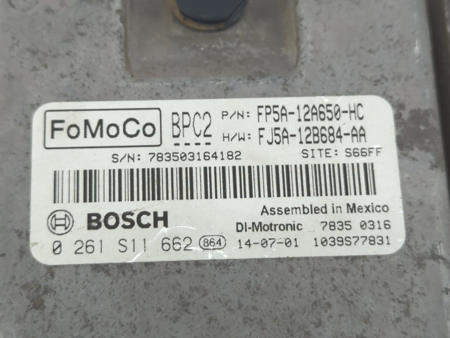 2015 Lincoln Mkz PCM Engine Control Computer ECU ECM PCU OEM P/N:FJ5A-12B684-AA FP5A-12A650-HC Fits OEM Used Auto Parts - Oe