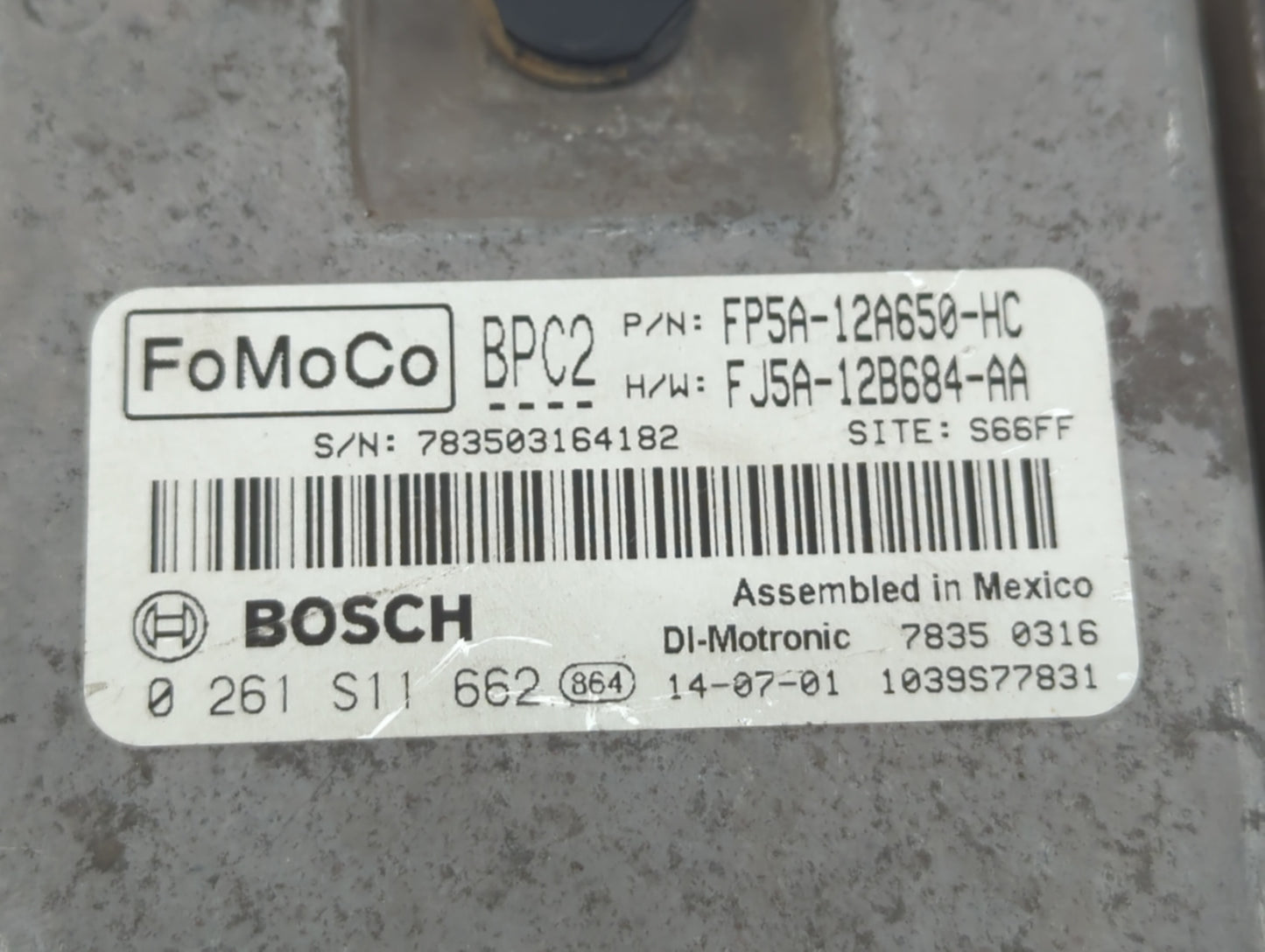 2015 Lincoln Mkz PCM Engine Control Computer ECU ECM PCU OEM P/N:FJ5A-12B684-AA FP5A-12A650-HC Fits OEM Used Auto Parts - Oe