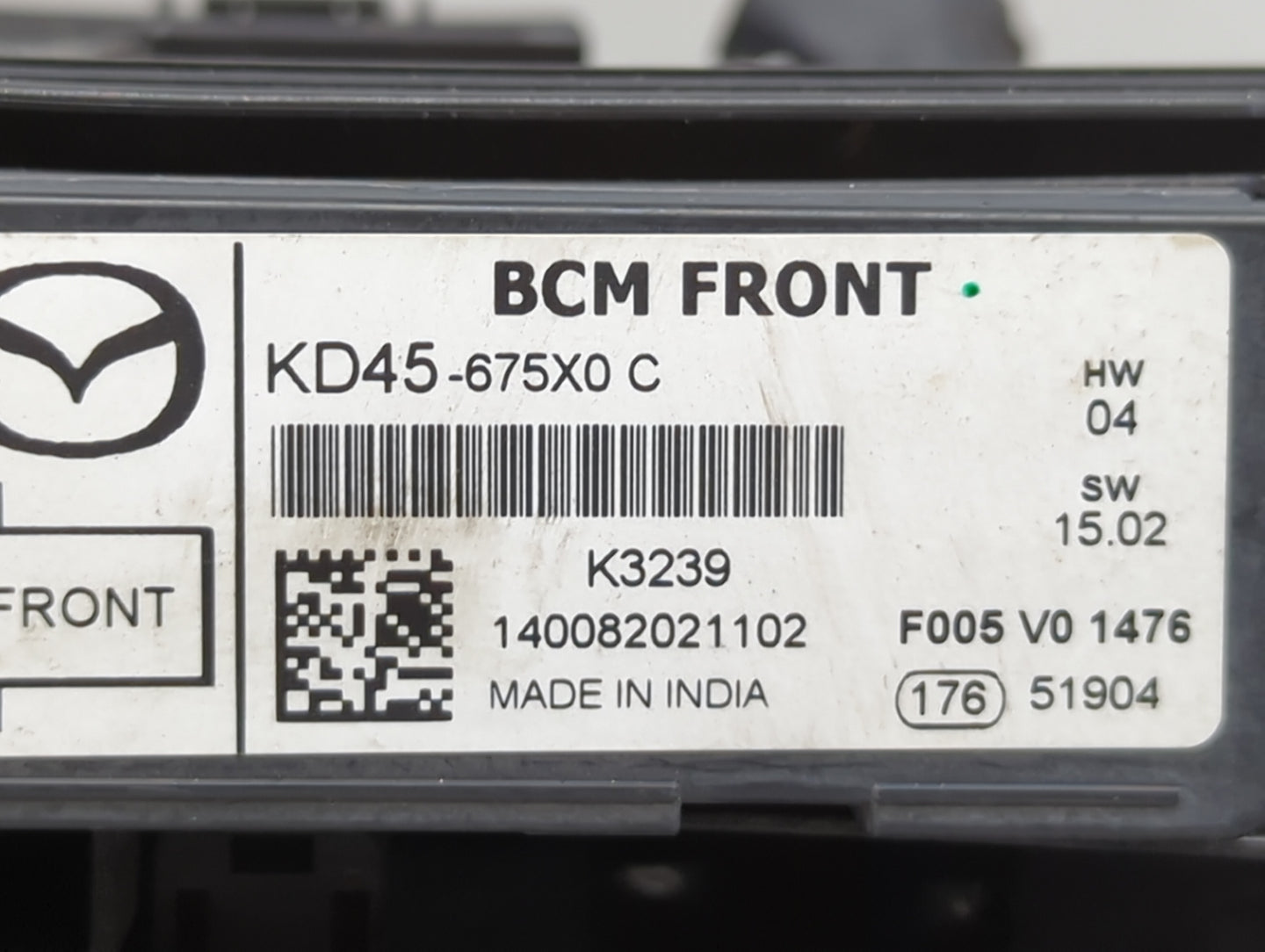 2014-2016 Mazda 3 Fusebox Fuse Box Panel Relay Module P/N:KD45-675X0 Fits Fits 2014 2015 2016 OEM Used Auto Parts - Oemuseda