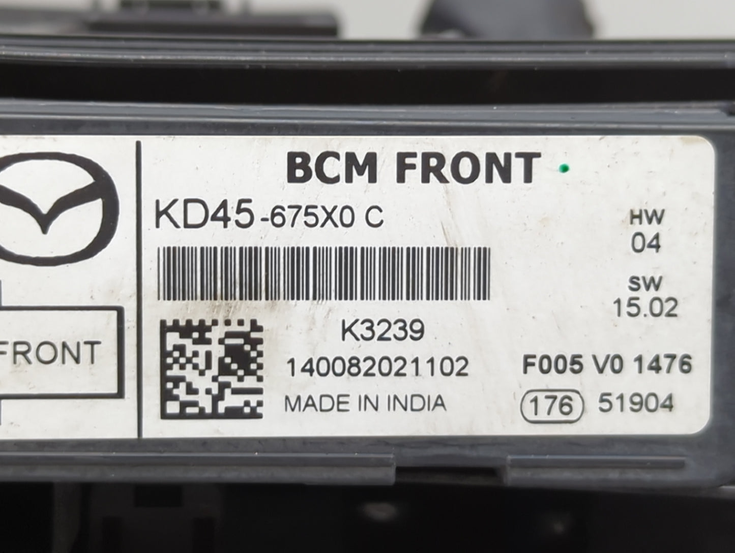 2014-2016 Mazda 3 Fusebox Fuse Box Panel Relay Module P/N:KD45-675X0 Fits Fits 2014 2015 2016 OEM Used Auto Parts - Oemuseda