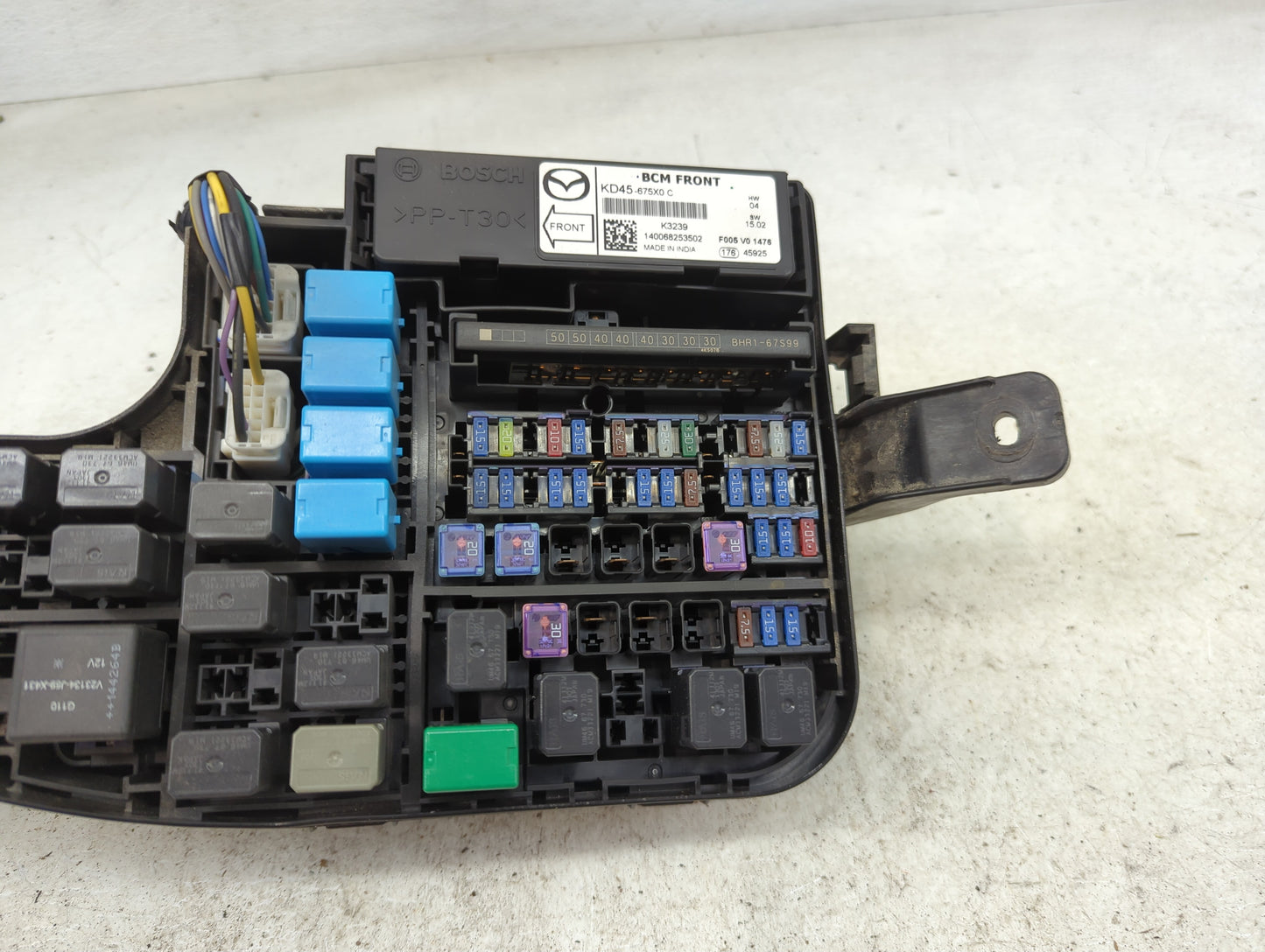 2014-2016 Mazda 3 Fusebox Fuse Box Panel Relay Module P/N:KD45-675X0 Fits Fits 2014 2015 2016 OEM Used Auto Parts - Oemuseda