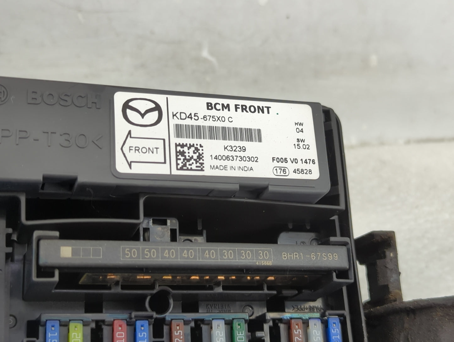 2014-2016 Mazda 3 Fusebox Fuse Box Panel Relay Module P/N:KD45-675X0 Fits Fits 2014 2015 2016 OEM Used Auto Parts - Oemuseda