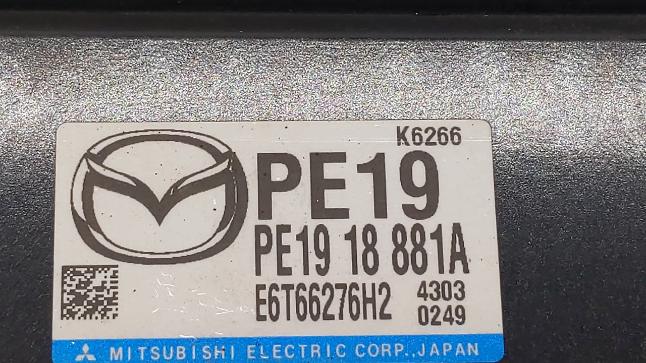 2014 Mazda 3 PCM Engine Control Computer ECU ECM PCU OEM P/N:PE19 18 881A Fits OEM Used Auto Parts - Oemusedautoparts1.com
