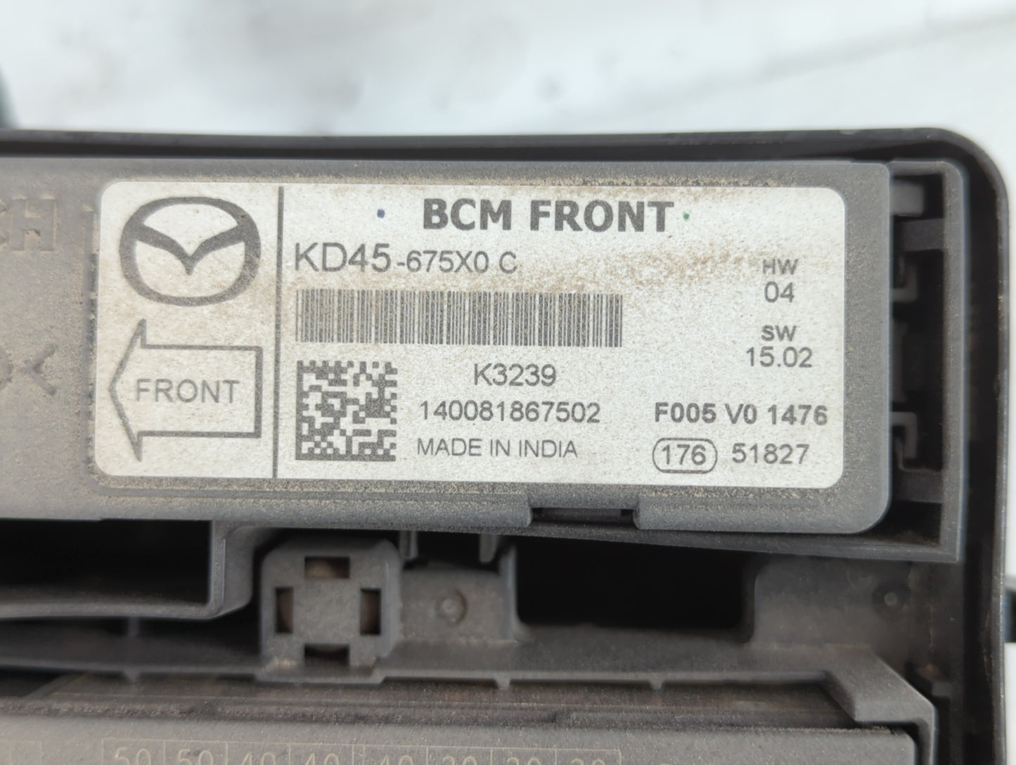 2014-2016 Mazda 3 Fusebox Fuse Box Panel Relay Module P/N:KD45-675X0 C Fits Fits 2014 2015 2016 OEM Used Auto Parts - Oemuse