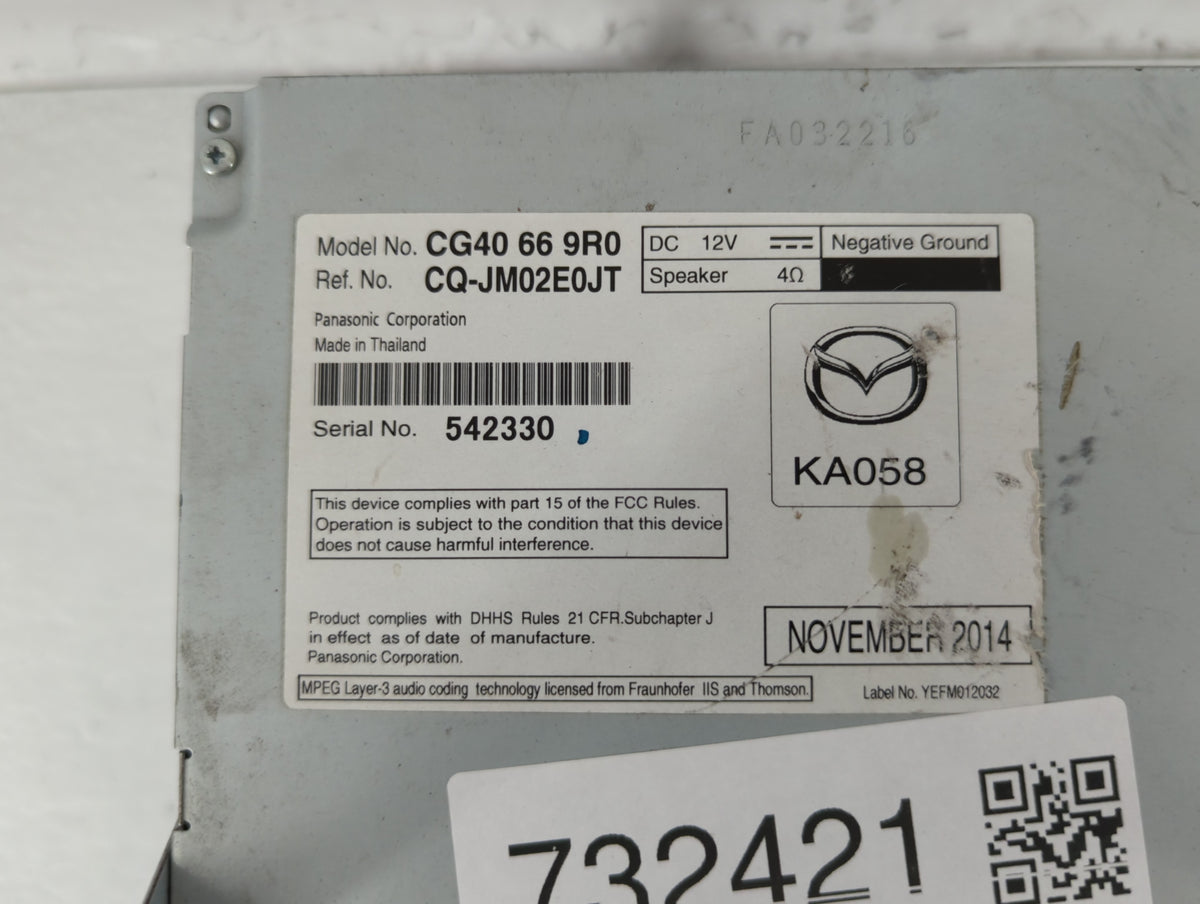 2013-2017 Mazda 5 Am Fm Cd Player Radio Receiver 732421 - Oemusedautoparts1.com