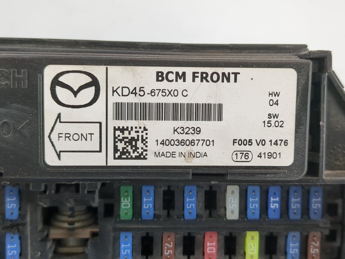 2014-2016 Mazda 6 Fusebox Fuse Box Panel Relay Module P/N:KD45-675X0 Fits Fits 2014 2015 2016 OEM Used Auto Parts - Oemuseda