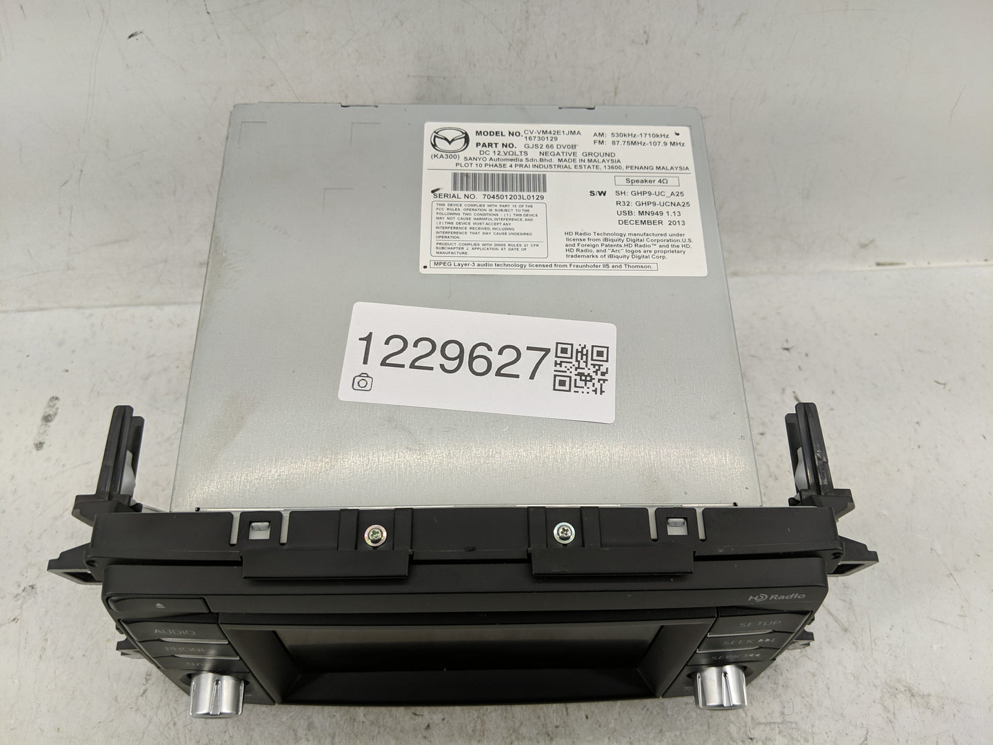 2015 Mazda 6 Radio AM FM Cd Player Receiver Replacement P/N:GJS2 66 DV0B Fits OEM Used Auto Parts - Oemusedautoparts1.com