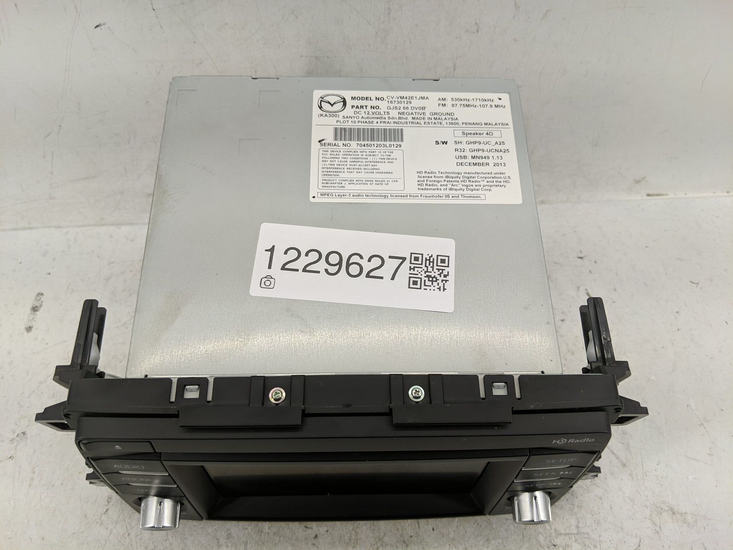 2015 Mazda 6 Radio AM FM Cd Player Receiver Replacement P/N:GJS2 66 DV0B Fits OEM Used Auto Parts - Oemusedautoparts1.com