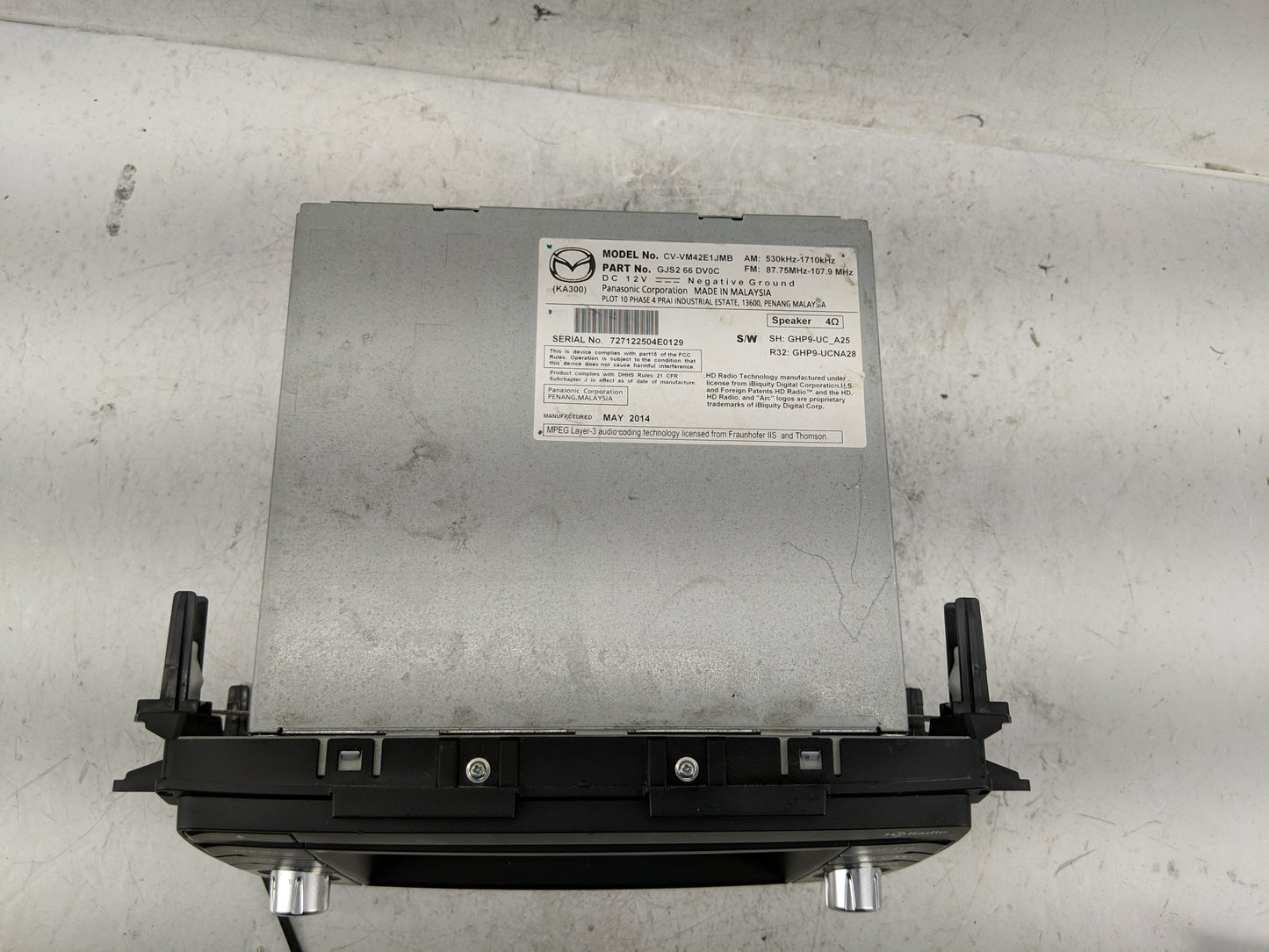 2015 Mazda 6 Radio AM FM Cd Player Receiver Replacement P/N:GJS2 66 DV0B Fits OEM Used Auto Parts - Oemusedautoparts1.com