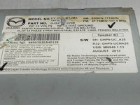 2014 Mazda 6 Radio AM FM Cd Player Receiver Replacement P/N:GJS2 66 DV0B Fits OEM Used Auto Parts - Oemusedautoparts1.com