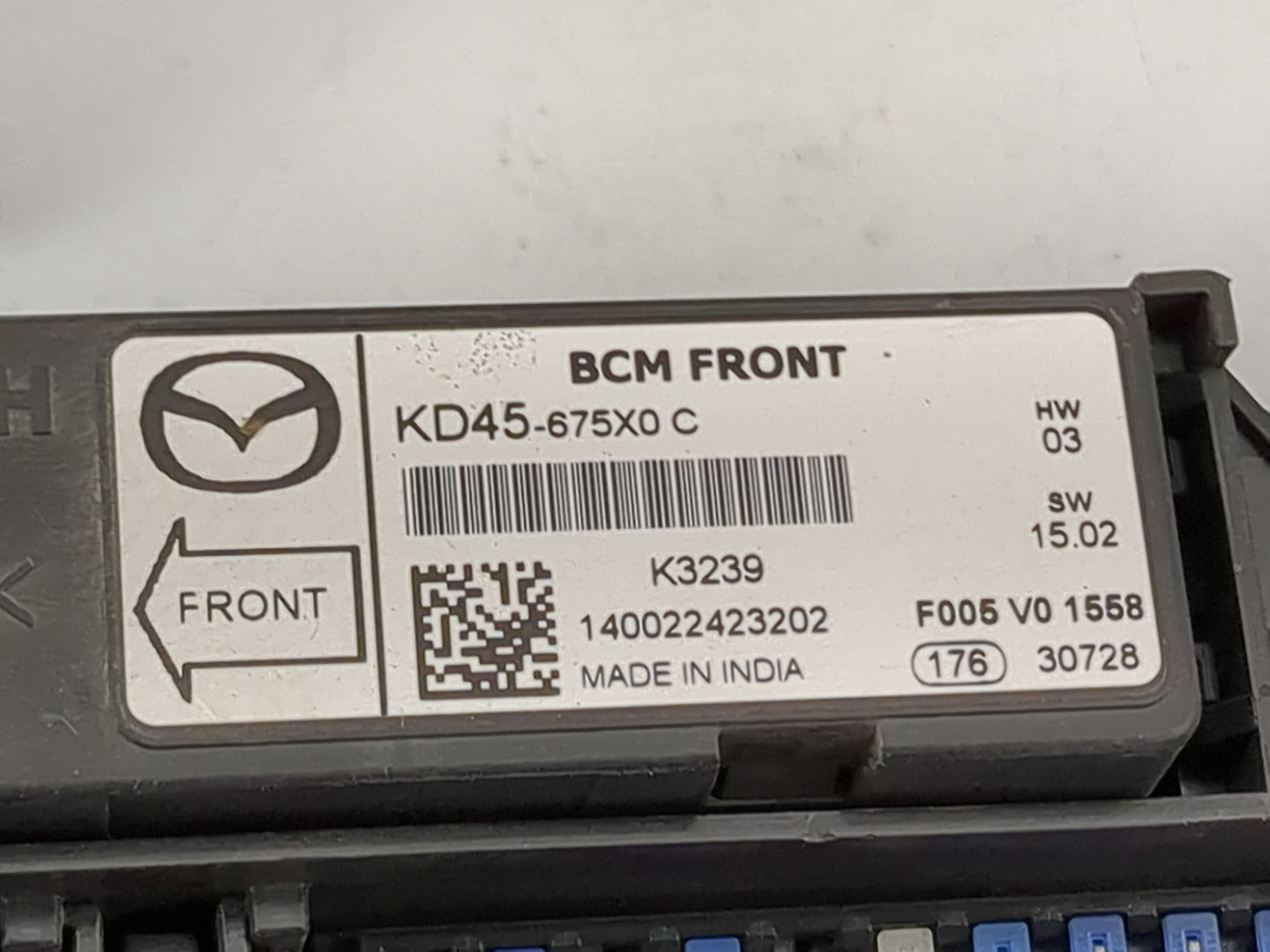2015 Mazda 6 Fusebox Fuse Box Panel Relay Module P/N:KD45-675X0 C KD45675X0C Fits Fits 2014 2016 OEM Used Auto Parts - Oemus
