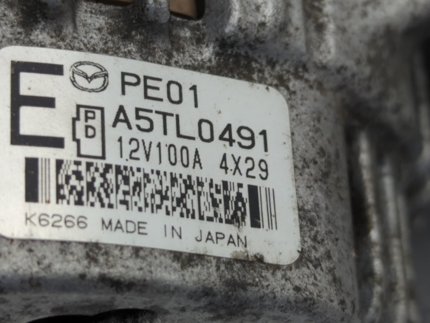 2014 Mazda 6 Alternator Replacement Generator Charging Assembly Engine OEM P/N:PEDD A5TL0491 P53N A5T J0591 AX Fits Fits 201
