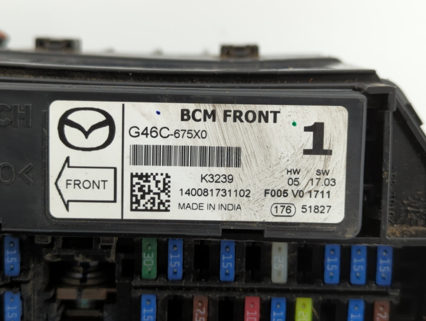 2014 Mazda 6 Fusebox Fuse Box Panel Relay Module P/N:G46C-675X0 KD45-675X0-C, 518954020A, KD47-66767 Fits OEM Used Auto Part