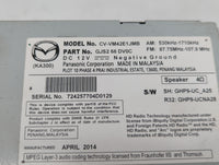 2015 Mazda 6 Am Fm Cd Player Radio Receiver 458695 - Oemusedautoparts1.com