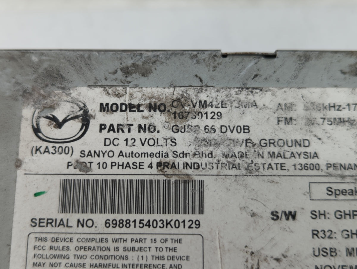 2015 Mazda 6 Am Fm Cd Player Radio Receiver 559335 - Oemusedautoparts1.com