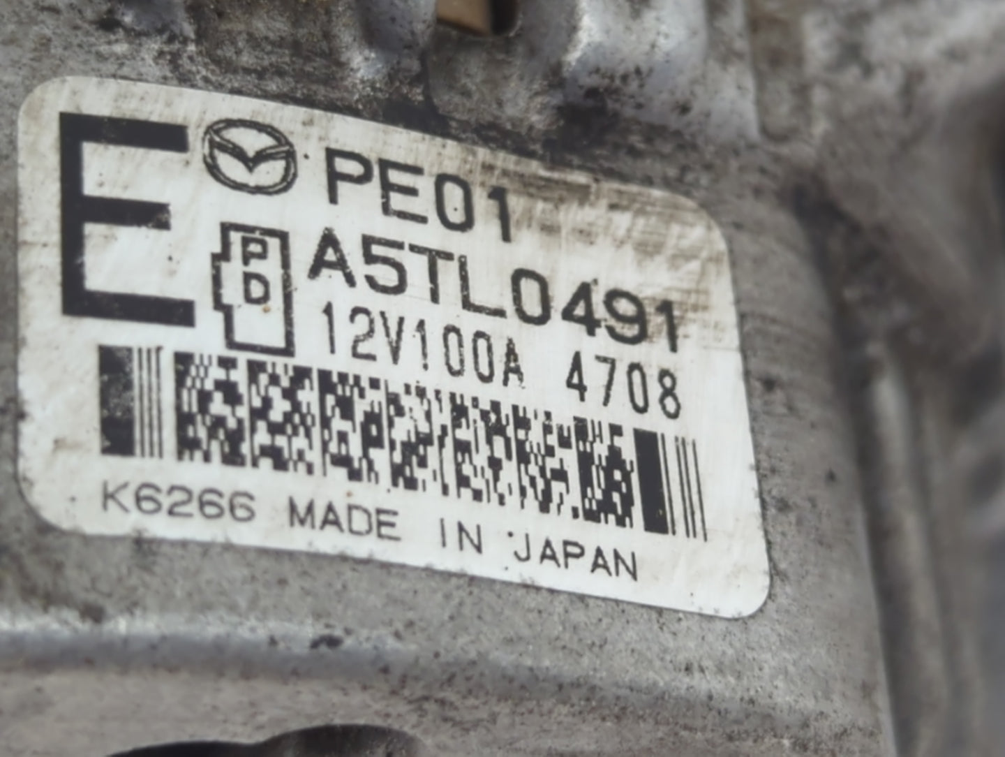 2014-2016 Mazda 6 Alternator Replacement Generator Charging Assembly Engine OEM P/N:A5TL0491 12V100A 4708 Fits OEM Used Auto