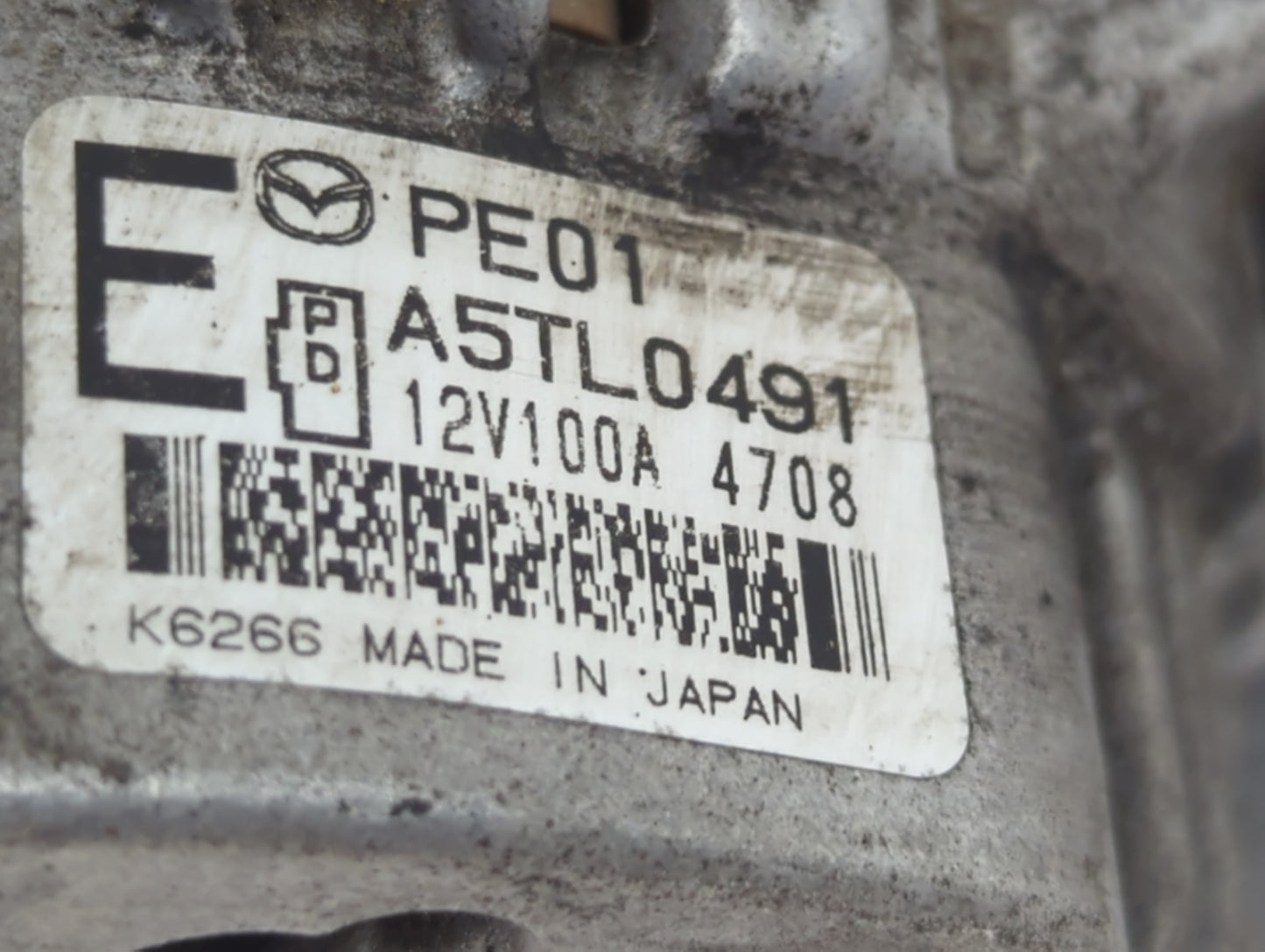 2014-2016 Mazda 6 Alternator Replacement Generator Charging Assembly Engine OEM P/N:A5TL0491 12V100A 4708 Fits OEM Used Auto