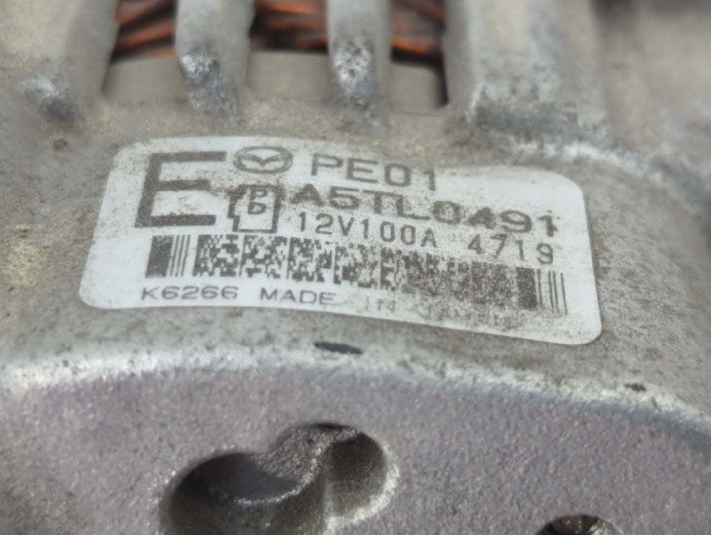 2014-2016 Mazda 6 Alternator Replacement Generator Charging Assembly Engine OEM P/N:12V100A 4719 A5TL0491 Fits OEM Used Auto