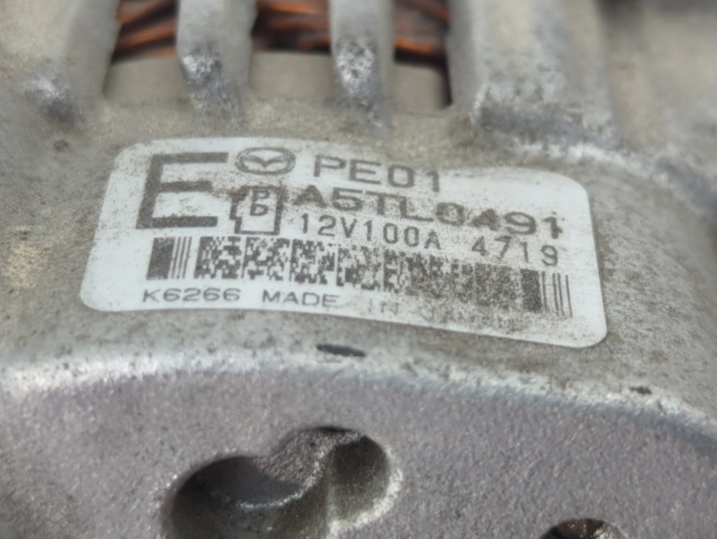 2014-2016 Mazda 6 Alternator Replacement Generator Charging Assembly Engine OEM P/N:12V100A 4719 A5TL0491 Fits OEM Used Auto