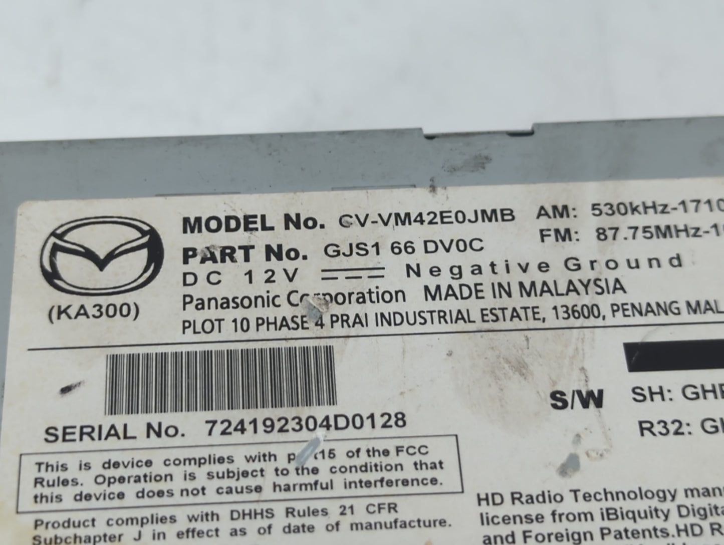 2015 Mazda 6 Am Fm Cd Player Radio Receiver - Oemusedautoparts1.com