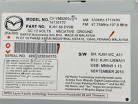2013-2015 Mazda Cx-5 Radio AM FM Cd Player Receiver Replacement P/N:KJ01 66 DV0B KJ01 66 DV0C Fits 2013 2014 2015 OEM Used A