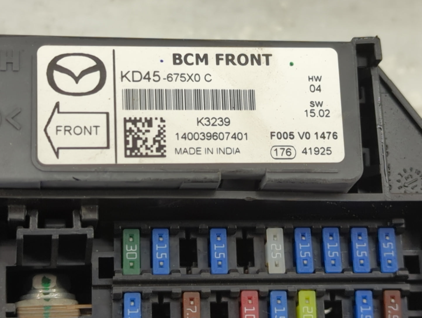 2013-2022 Mazda Cx-5 Fusebox Fuse Box Panel Relay Module P/N:KD45-675X0 Fits OEM Used Auto Parts - Oemusedautoparts1.com