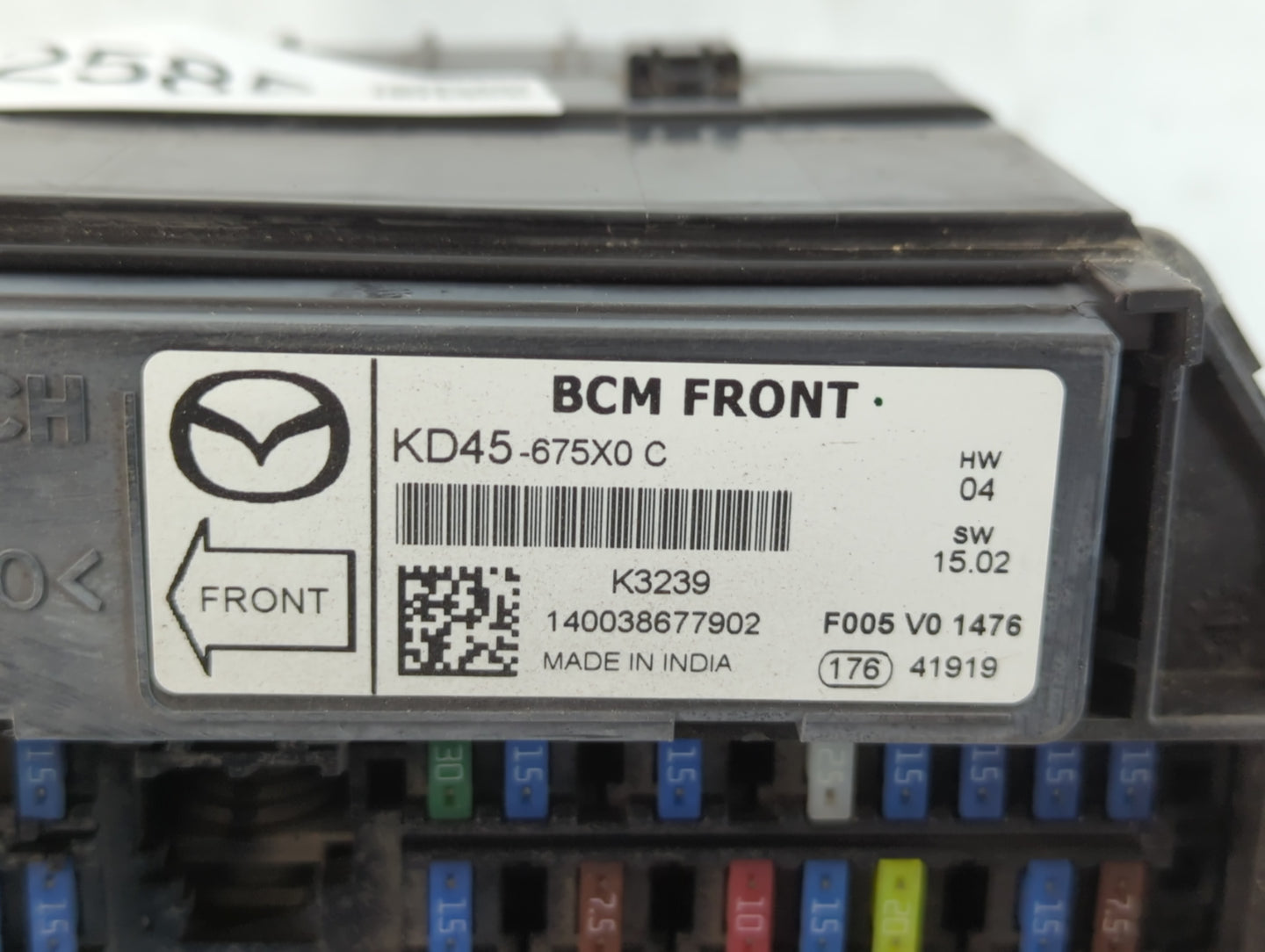 2013-2022 Mazda Cx-5 Fusebox Fuse Box Panel Relay Module P/N:F005 V0 1476 KD45-675X0 C Fits OEM Used Auto Parts - Oemusedaut