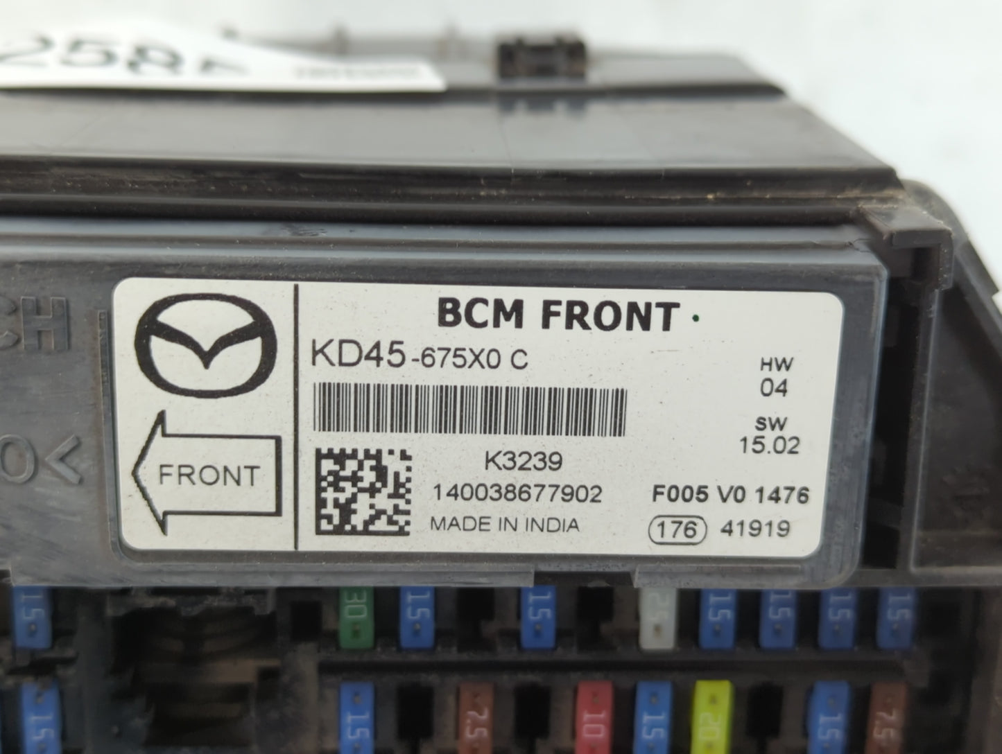 2013-2022 Mazda Cx-5 Fusebox Fuse Box Panel Relay Module P/N:F005 V0 1476 KD45-675X0 C Fits OEM Used Auto Parts - Oemusedaut