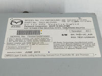 2013-2015 Mazda Cx-9 Radio AM FM Cd Player Receiver Replacement P/N:TK21 66 DV0D Fits Fits 2013 2014 2015 OEM Used Auto Part