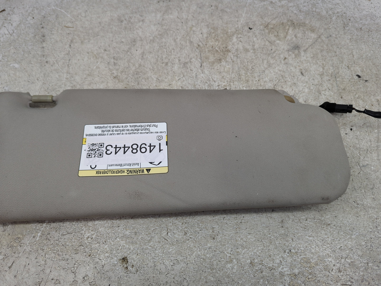 2015 Mazda Cx-9 Sun Visor Shade Replacement Passenger Right Mirror Fits OEM Used Auto Parts - Oemusedautoparts1.com