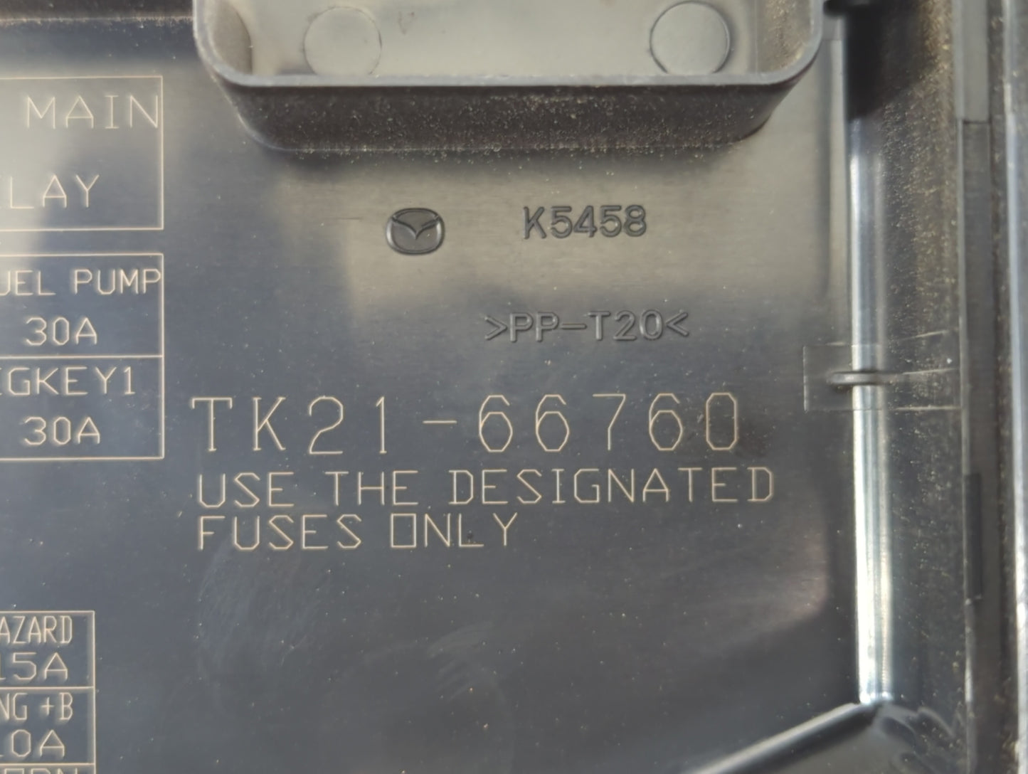 2013-2015 Mazda Cx-9 Fusebox Fuse Box Panel Relay Module P/N:TK21-66760 Fits Fits 2013 2014 2015 OEM Used Auto Parts - Oemus
