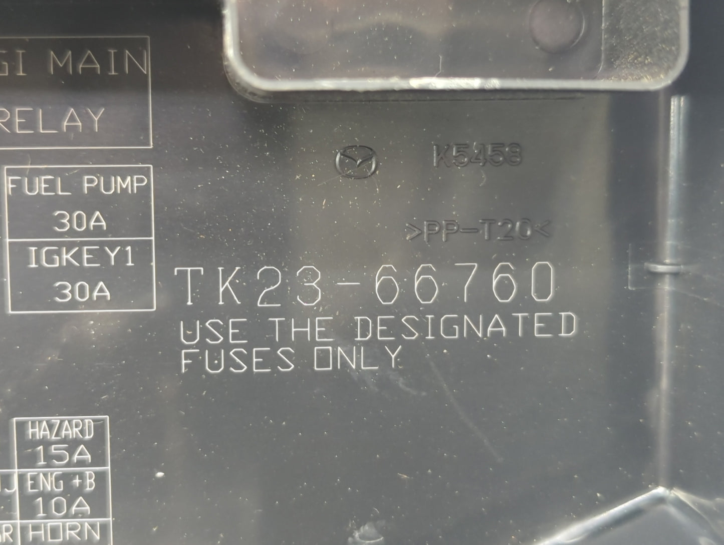 2013-2015 Mazda Cx-9 Fusebox Fuse Box Panel Relay Module P/N:TK23-66760 Fits Fits 2013 2014 2015 OEM Used Auto Parts - Oemus