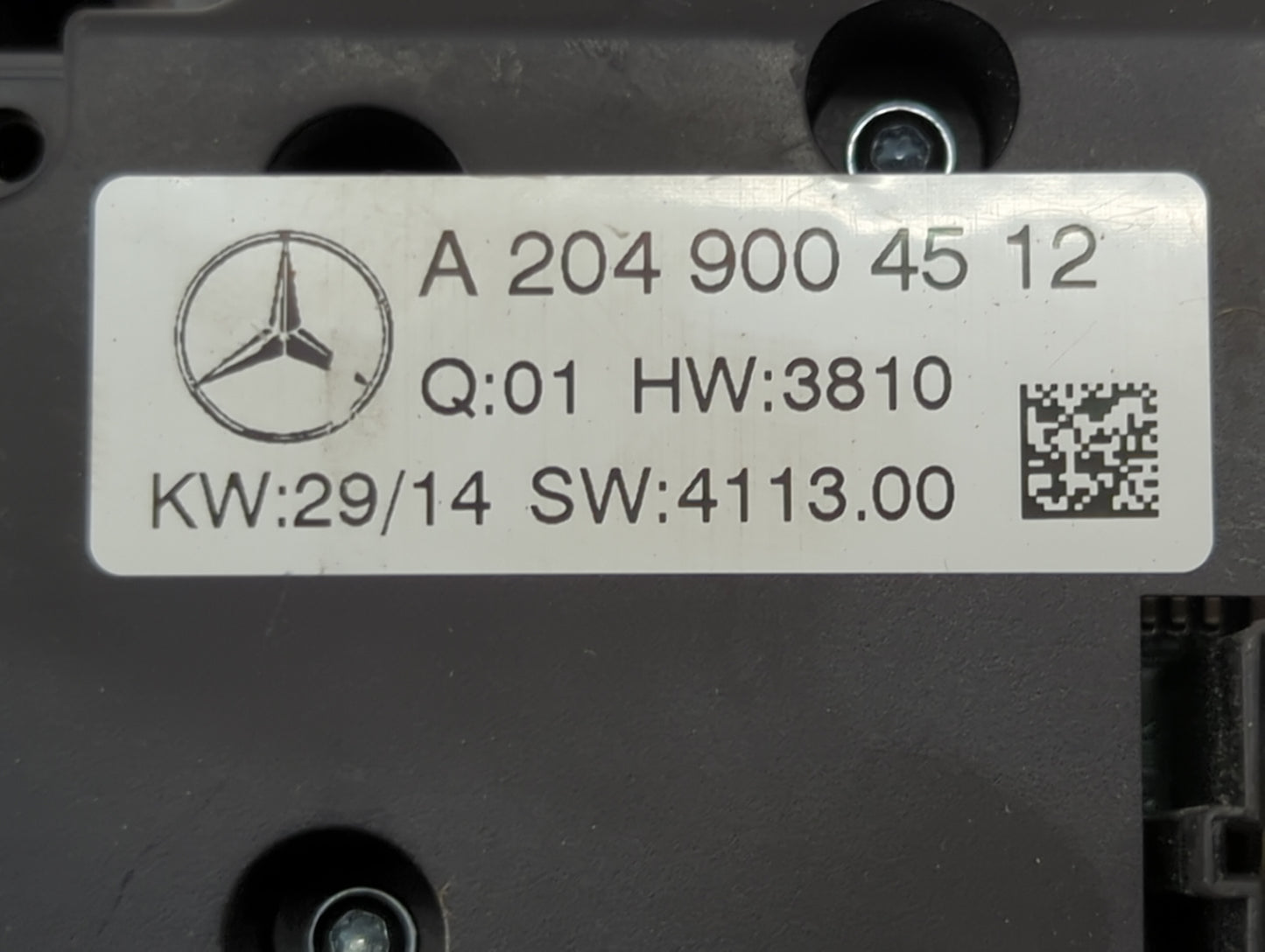 2015 Mercedes-Benz C-Class Climate Control Module Temperature AC/Heater Replacement P/N:A2049004512 Fits Fits 2016 2017 2018