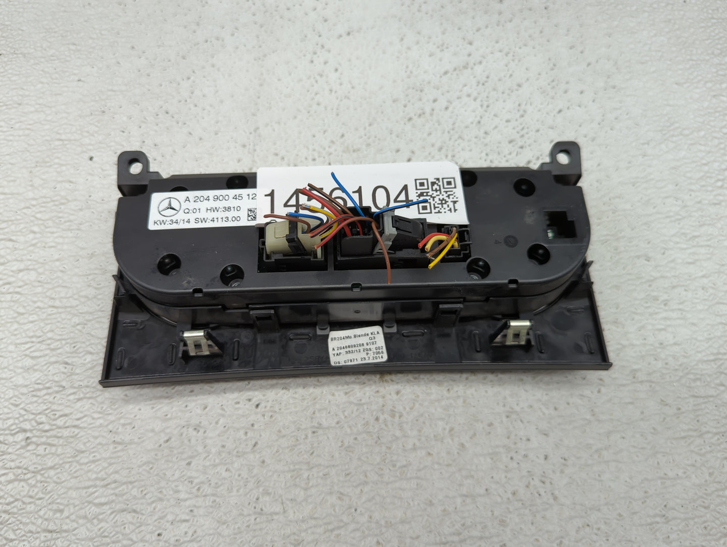 2015 Mercedes-Benz C250 Climate Control Module Temperature AC/Heater Replacement P/N:A 204 900 45 12 Fits Fits 2016 2017 201