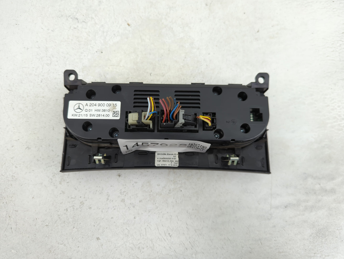 2015 Mercedes-Benz C250 Climate Control Module Temperature AC/Heater Replacement P/N:A 204 900 09 15 Fits Fits 2016 2017 201