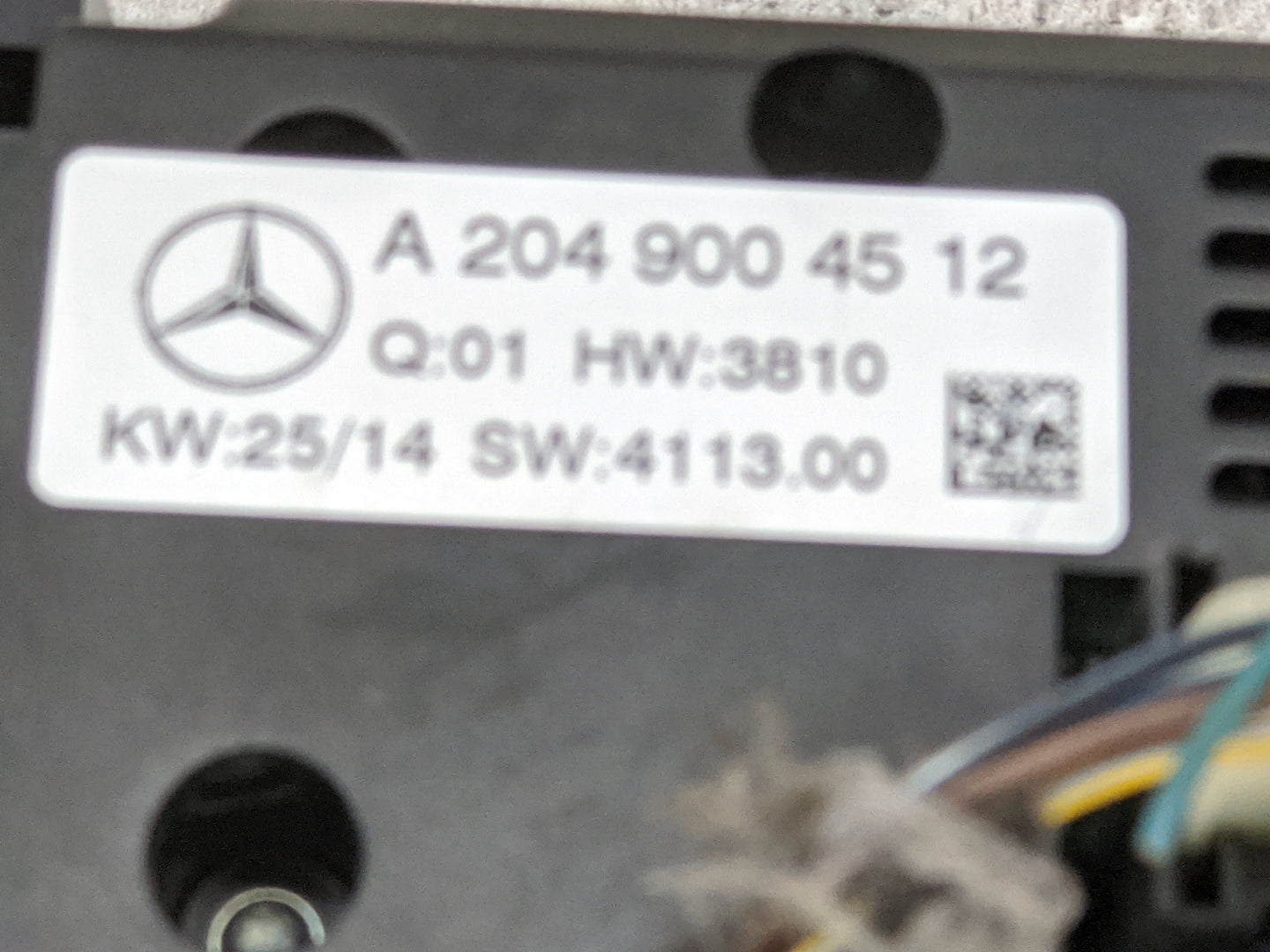 2015 Mercedes-Benz C250 Climate Control Module Temperature AC/Heater Replacement P/N:A2049004512 A2049002205 Fits OEM Used A