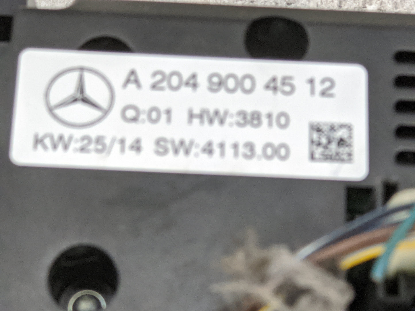 2015 Mercedes-Benz C250 Climate Control Module Temperature AC/Heater Replacement P/N:A2049004512 A2049002205 Fits OEM Used A