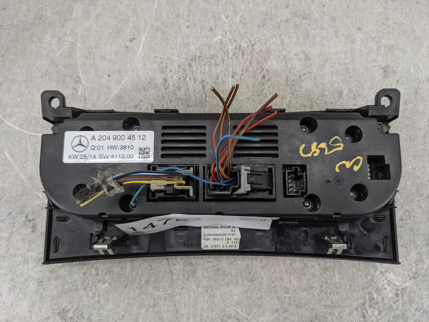 2015 Mercedes-Benz C250 Climate Control Module Temperature AC/Heater Replacement P/N:A2049004512 A2049002205 Fits OEM Used A