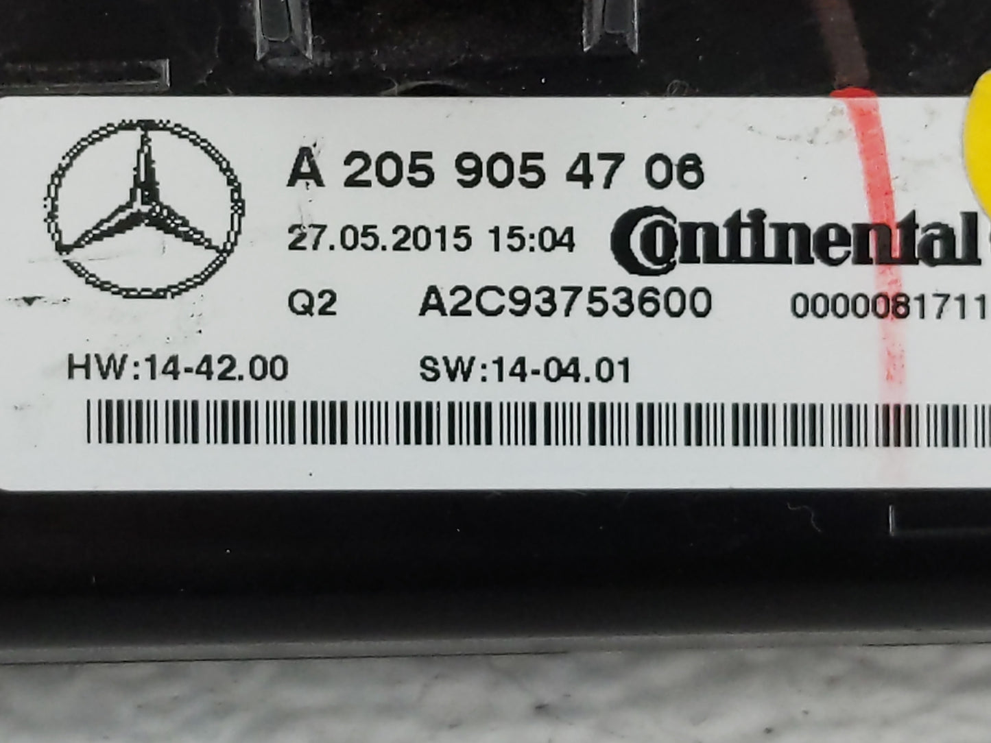 2015-2019 Mercedes-Benz C300 Climate Control Module Temperature AC/Heater Replacement P/N:A 205 905 47 06 Fits OEM Used Auto