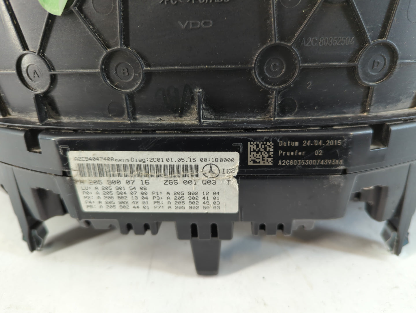 2015 Mercedes-Benz C300 Instrument Cluster Speedometer Gauges P/N:A 205 900 07 16 A2C94047400 Fits OEM Used Auto Parts - Oem