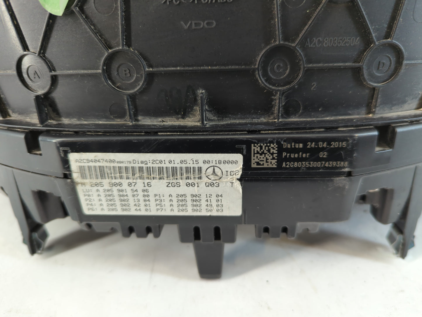 2015 Mercedes-Benz C300 Instrument Cluster Speedometer Gauges P/N:A 205 900 07 16 A2C94047400 Fits OEM Used Auto Parts - Oem