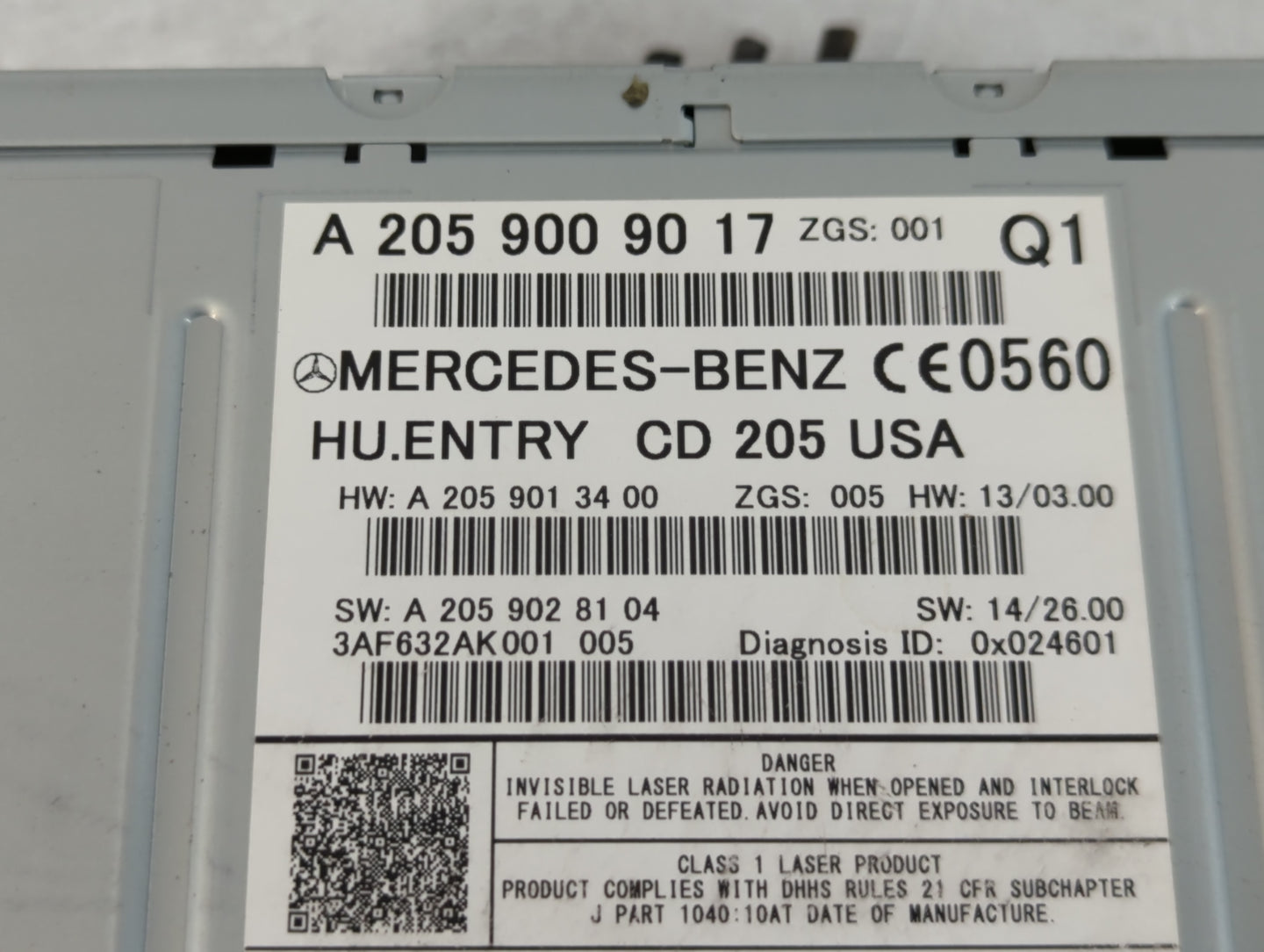 2015 Mercedes-Benz Cl550 Radio AM FM Cd Player Receiver Replacement P/N:A 205 900 90 17 E2563731 Fits OEM Used Auto Parts - 