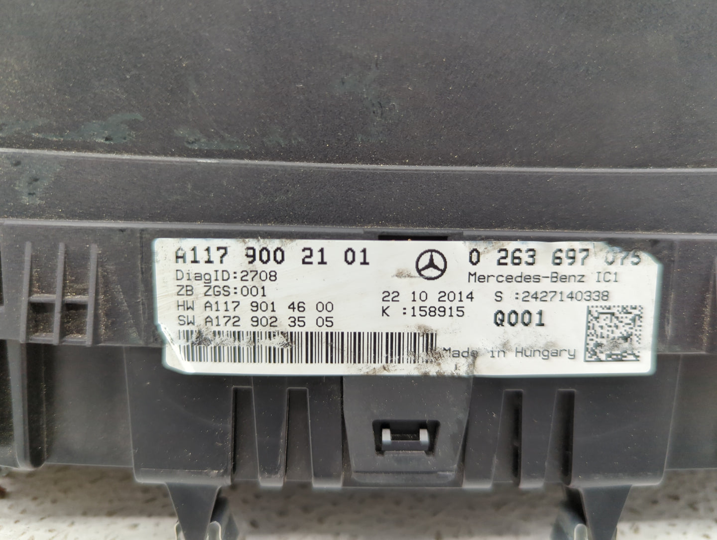 2015 Mercedes-Benz Cla250 Instrument Cluster Speedometer Gauges P/N:A1179002101 0263697075, A1179014600, A1729023505 Fits OE