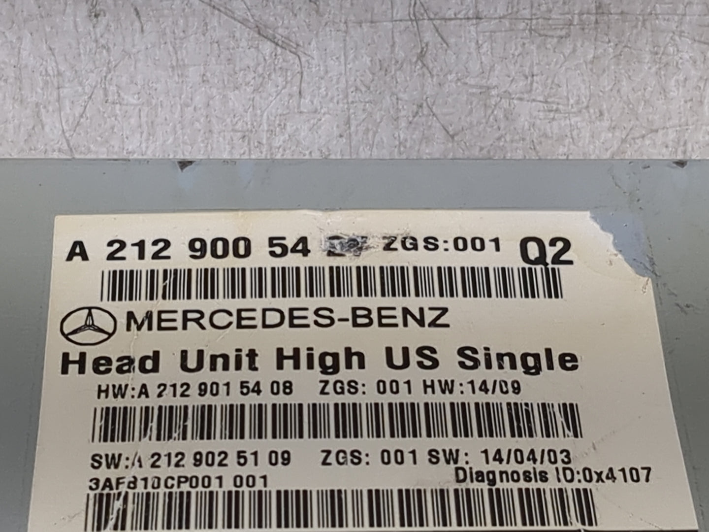 2015 Mercedes-Benz E-Class Radio AM FM Cd Player Receiver Replacement P/N:A2129005427 A2129015408, A2129025109 Fits OEM Used