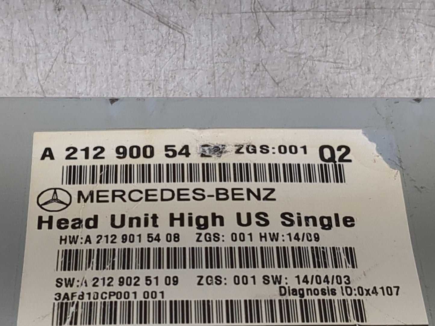 2015 Mercedes-Benz E-Class Radio AM FM Cd Player Receiver Replacement P/N:A2129005427 A2129015408, A2129025109 Fits OEM Used