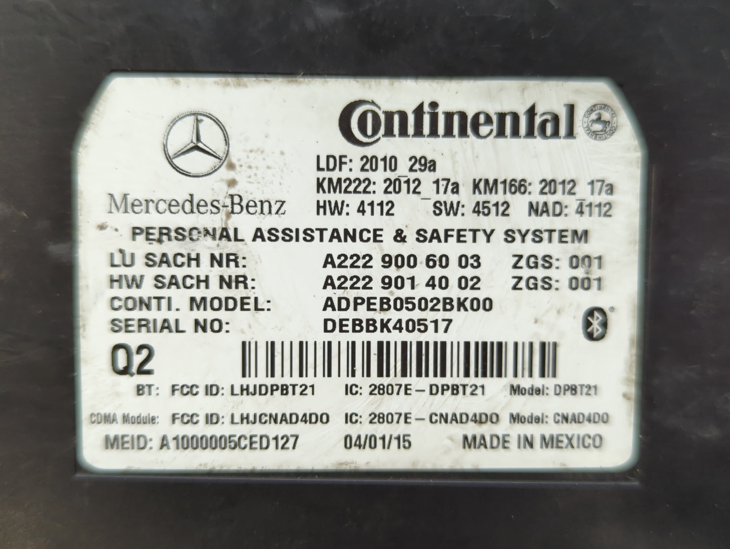 2015 Mercedes-benz Gla45 Amg Chassis Control Module Ccm Bcm Body Control - Oemusedautoparts1.com