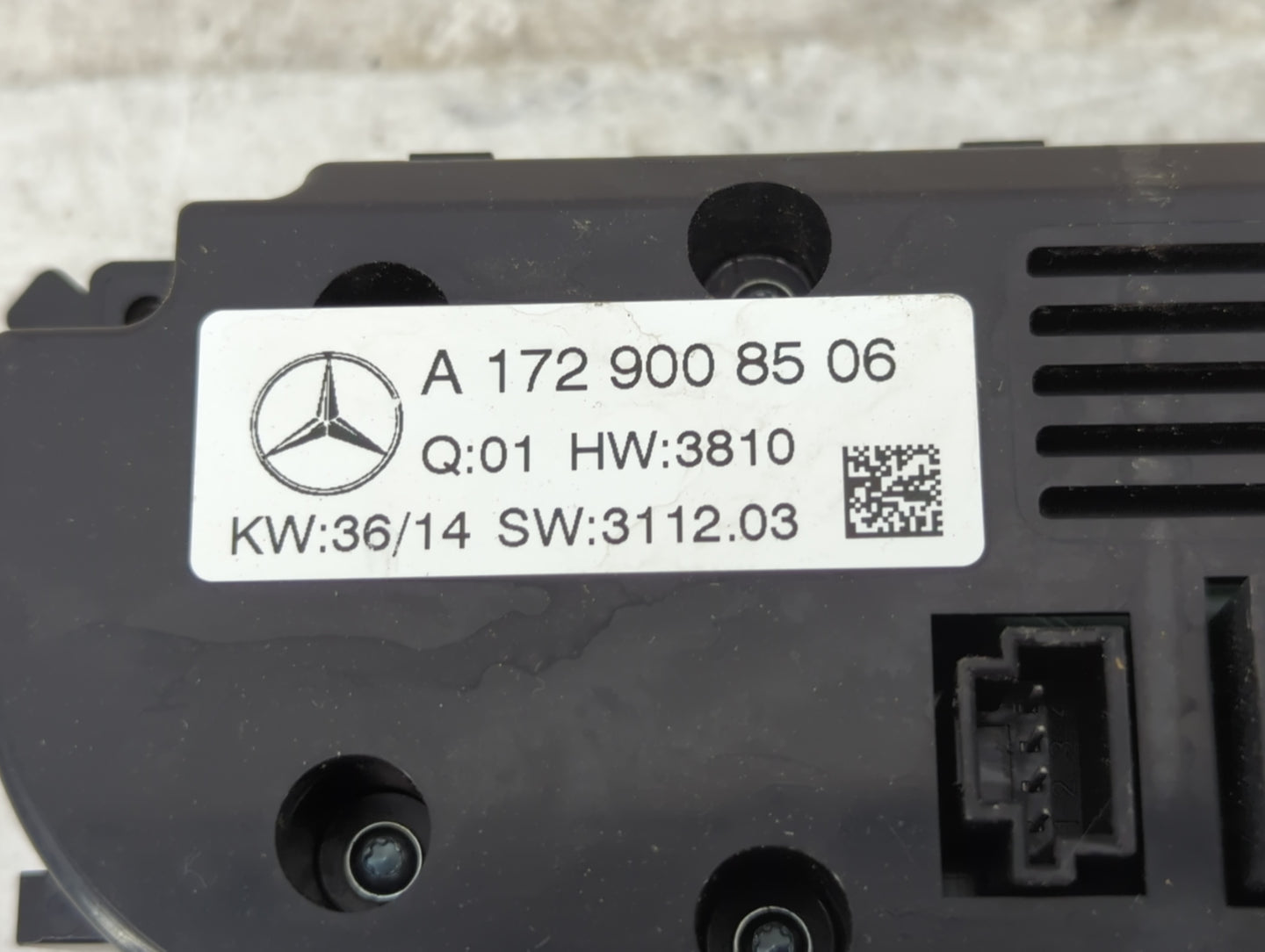 2013-2015 Mercedes-Benz Slk250 Climate Control Module Temperature AC/Heater Replacement P/N:A 172 900 85 06 Fits OEM Used Au