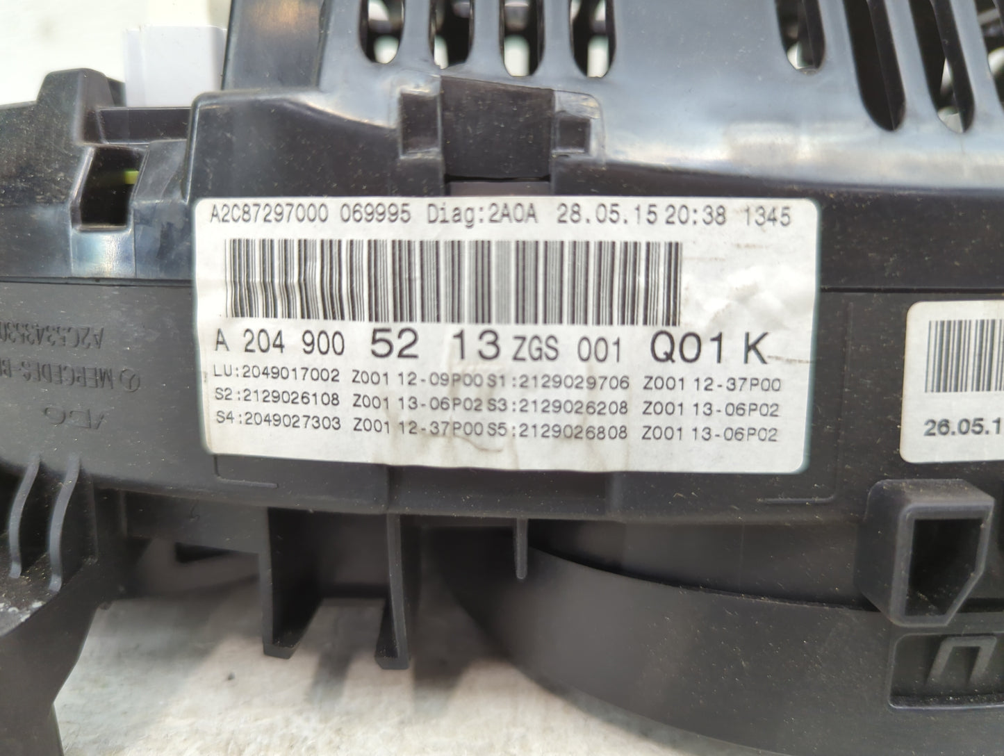 2015 Mercedes C250 Instrument Cluster Speedometer Gauges P/N:A2049005213 A2C87297000 Miles:110K Fits Fits 2014 OEM Used Auto