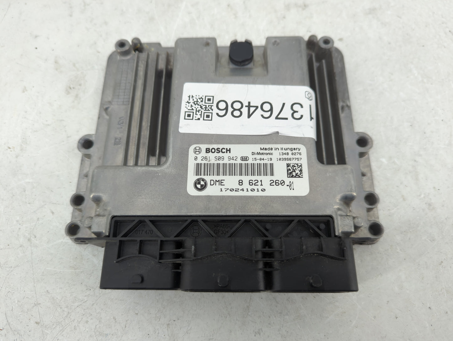 2013-2016 Mini Cooper PCM Engine Control Computer ECU ECM PCU OEM P/N:8 621 260 0 261 S09 942 Fits Fits 2013 2014 2015 2016 